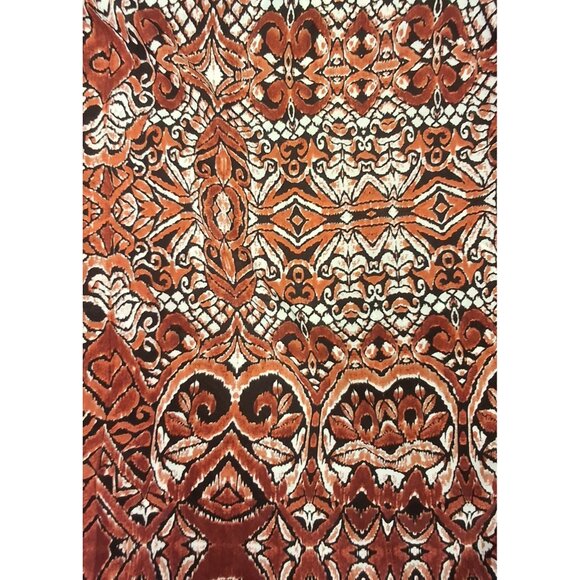 Japna Shirt Womens Medium Orange Geometric Print Sleeveless Dressy Lightweight - Picture 2 of 9